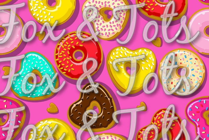 Valentine's Day Pink Donuts Fabric