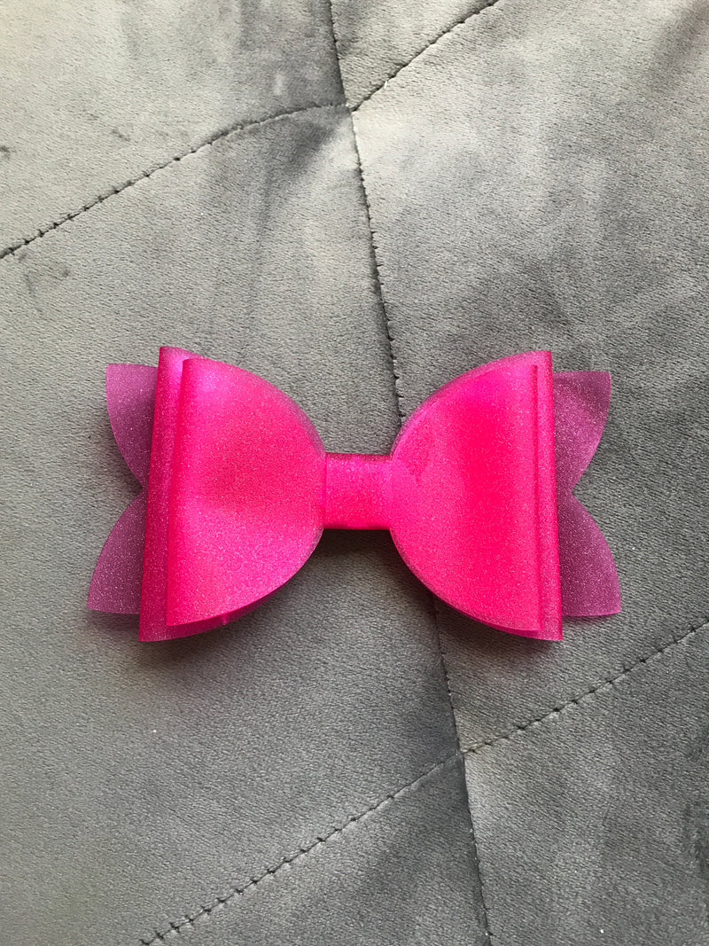 Large Pink Shimmer Pool Bow