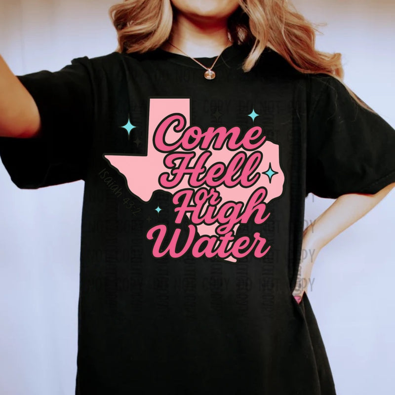 TX FLOOD RELIEF HELL BLACK TEE