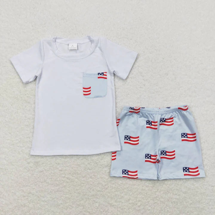 $20 BOY FLAG SHORT SET PRE APRIL 24