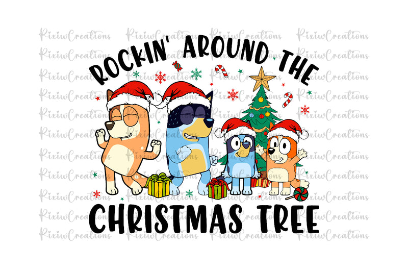 Rockin around dog red hat dtf  Pre order 3-5 business days