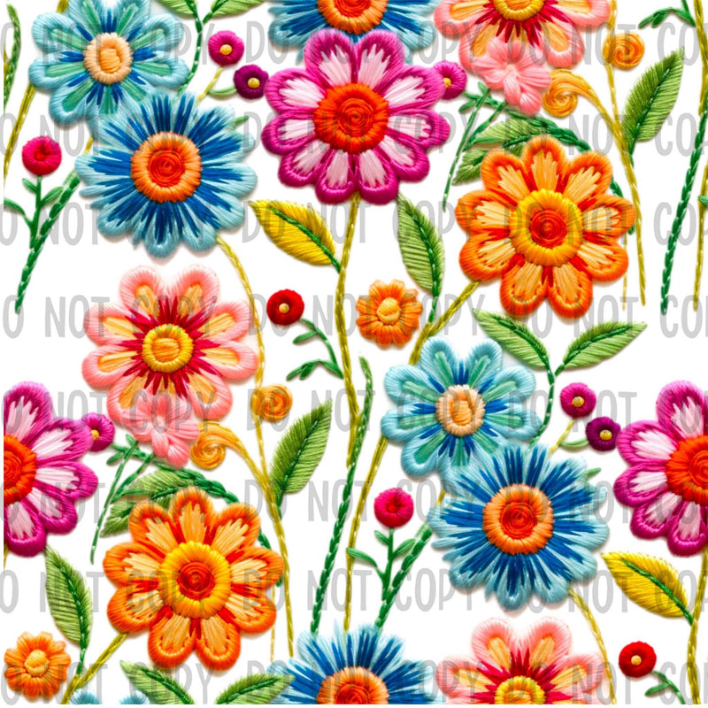 RUSH EMBROIDERY MULTI FLOWERS