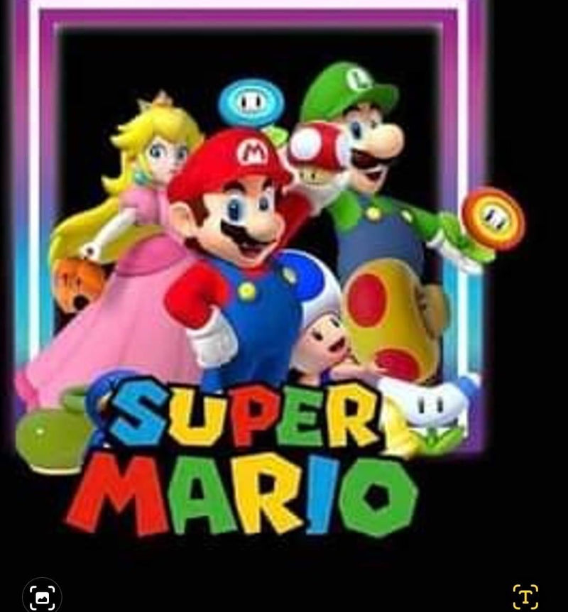 MARIO Super glowing square Screen dtf  Pre order 3-5 business days