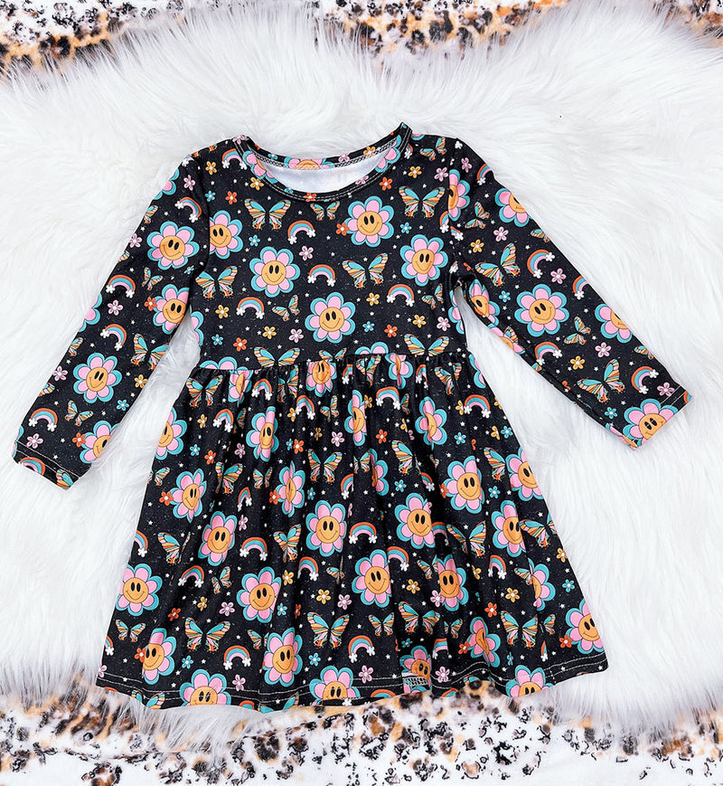 PREORDER Floral smiley face dress (ships end Oct.) 9.23