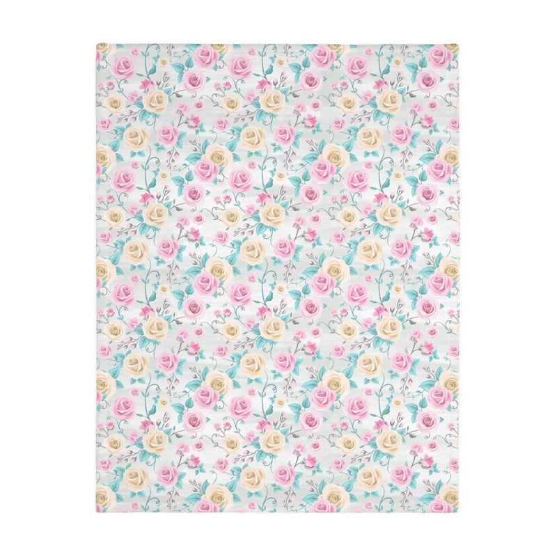 Floral Mouse Velveteen Minky Blanket (Two-sided print)