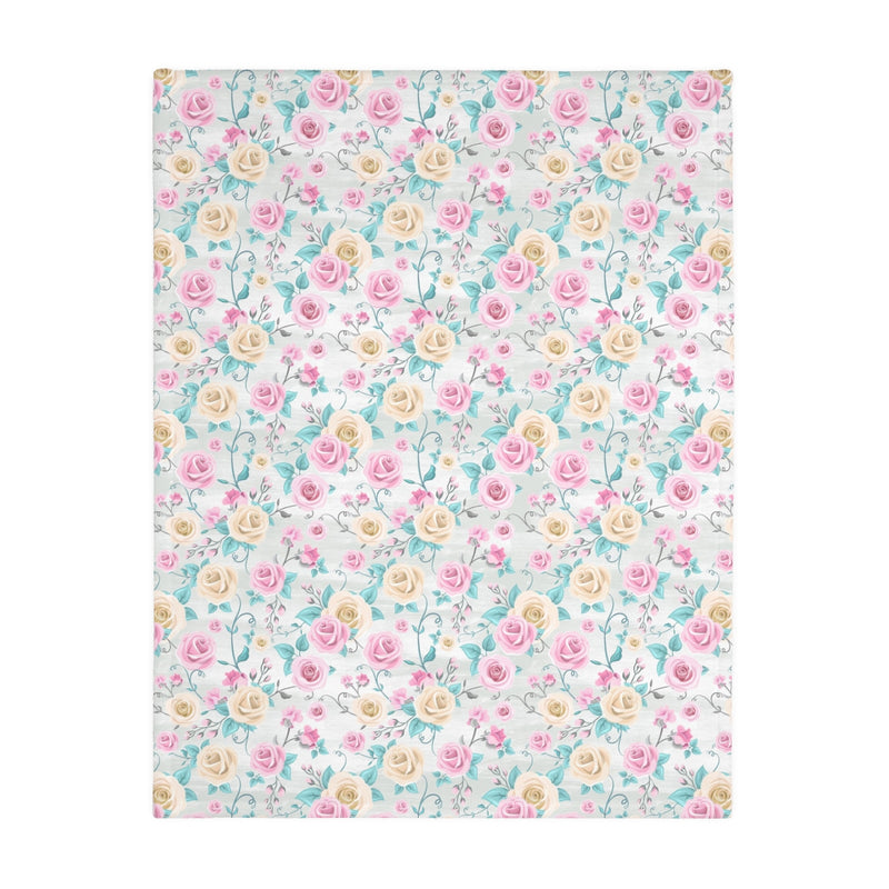 Floral Mouse Velveteen Minky Blanket (Two-sided print)
