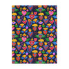 Mexican hearts / Sugar skull Velveteen Minky Blanket (Two-sided print)