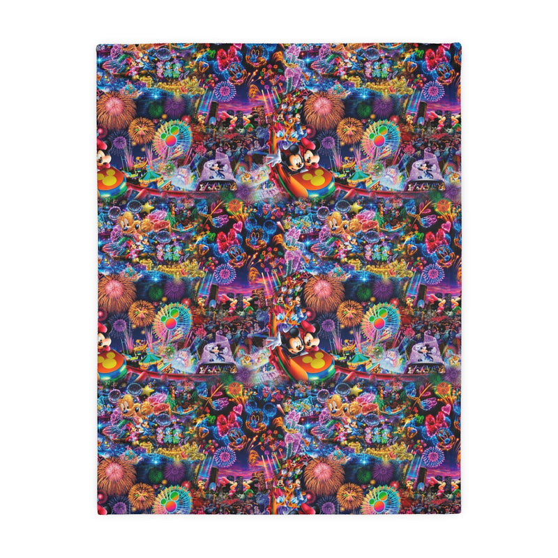 Firework Mouse Velveteen Minky Blanket (Two-sided print)