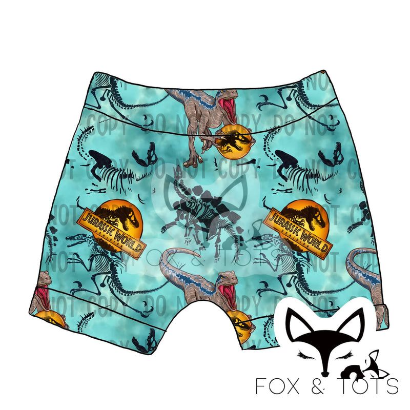PREORDER BLUE DINO SHORTS 4-6 WEEK TAT