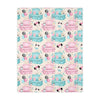 Floral Mouse Velveteen Minky Blanket (Two-sided print)