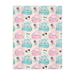 Floral Mouse Velveteen Minky Blanket (Two-sided print)