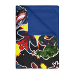 Hero Blanket - BACK BLUE  Velveteen Minky Blanket (Two-sided print)