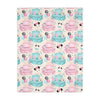 Floral Mouse Velveteen Minky Blanket (Two-sided print)