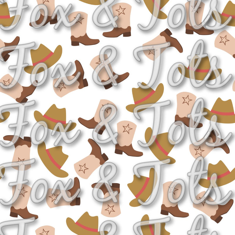 Rodeo Boots & Hats Fabric