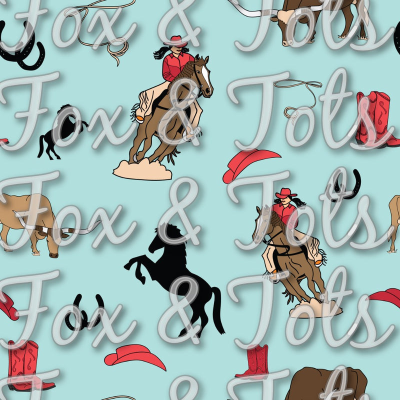 Rodeo Cowgirl Fabric