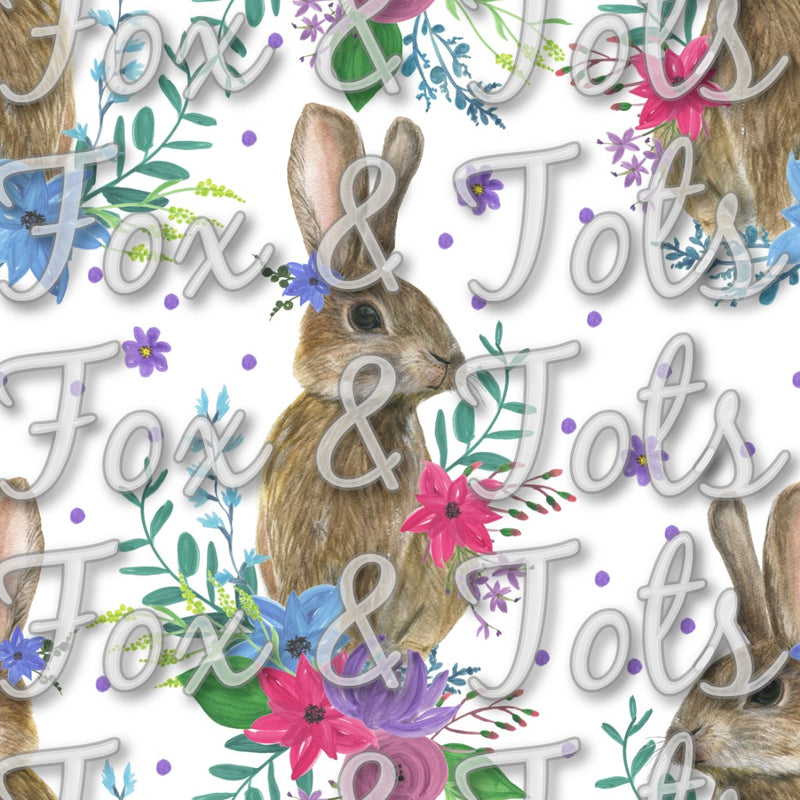 Floral Bunny Fabric