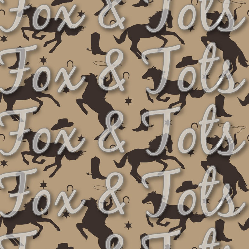 Rodeo Cowboy Horseback Fabric