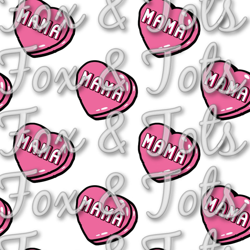 Valentine's Day Mama Hearts Fabric