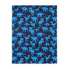 Blue Dinos Velveteen Minky Blanket (Two-sided print)