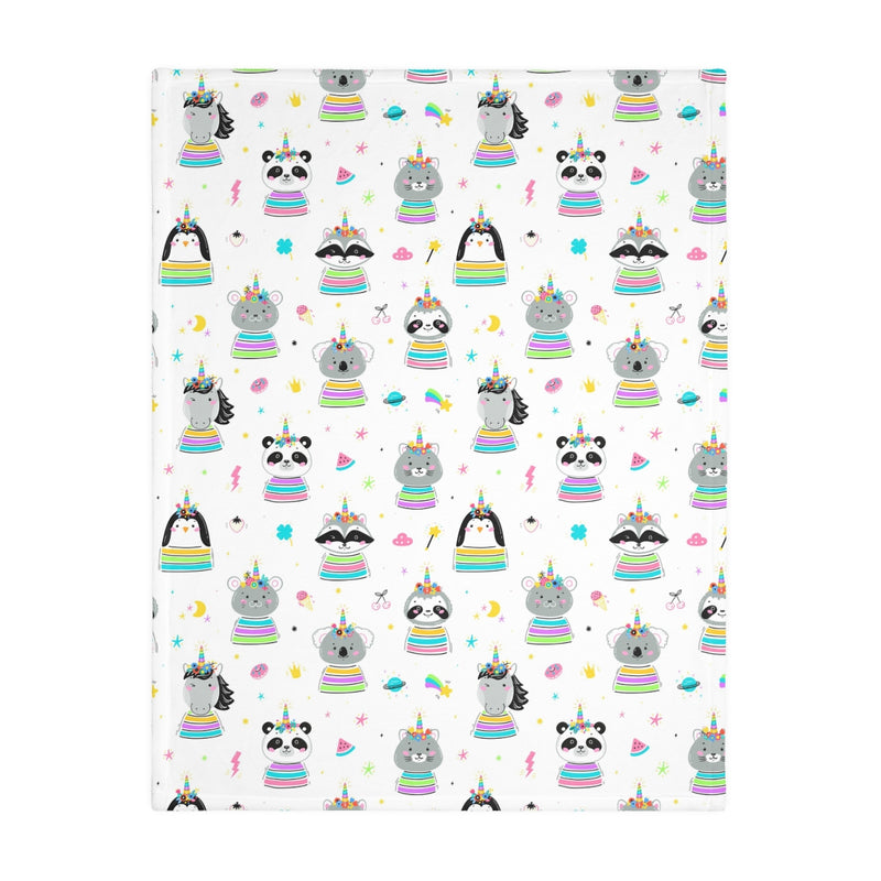 Starry Unicorn Velveteen Minky Blanket (Two-sided print)