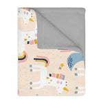 Unicorn moon Velveteen Minky Blanket (Two-sided print)