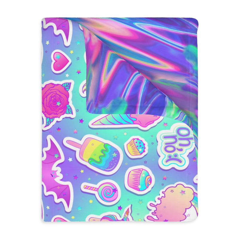 Holographic  Velveteen Minky Blanket (Two-sided print)