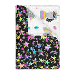 Starry Unicorn Velveteen Minky Blanket (Two-sided print)