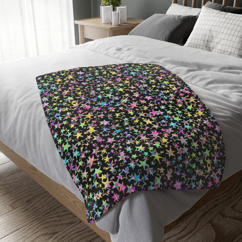 Starry Unicorn Velveteen Minky Blanket (Two-sided print)