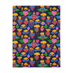 Mexican hearts / Sugar skull Velveteen Minky Blanket (Two-sided print)