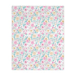 Floral Mouse Velveteen Minky Blanket (Two-sided print)