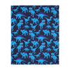 Blue Dinos Velveteen Minky Blanket (Two-sided print)