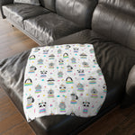 Starry Unicorn Velveteen Minky Blanket (Two-sided print)