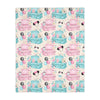 Floral Mouse Velveteen Minky Blanket (Two-sided print)