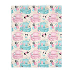 Floral Mouse Velveteen Minky Blanket (Two-sided print)