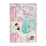 Floral Mouse Velveteen Minky Blanket (Two-sided print)