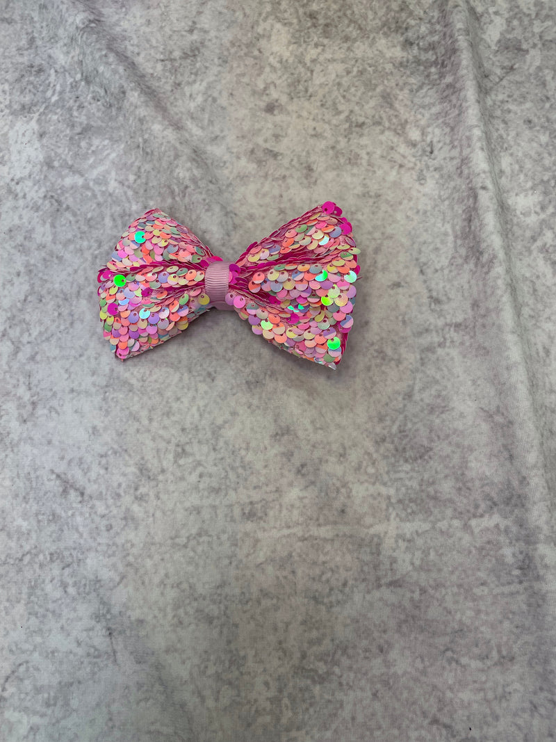 PINK SEQUIN mini bow RTS