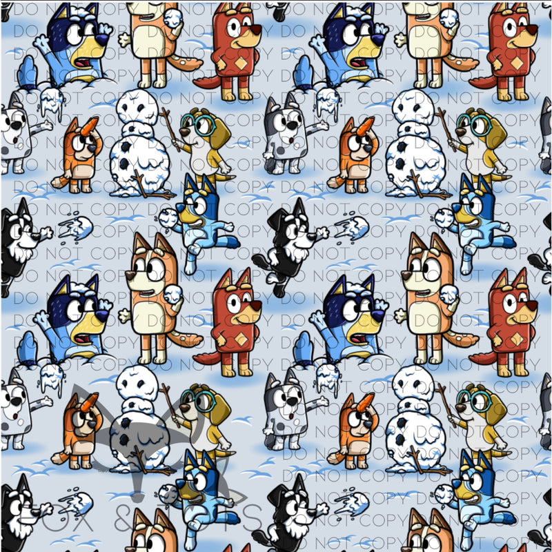 Snow Dog Fabric
