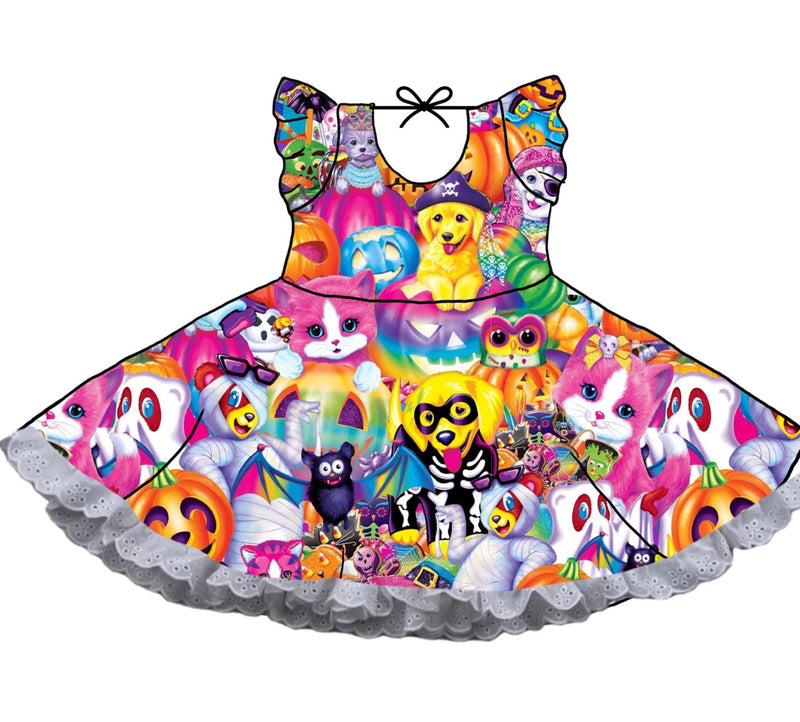 RTS HALLOWEEN LF RUFFLE DRESS