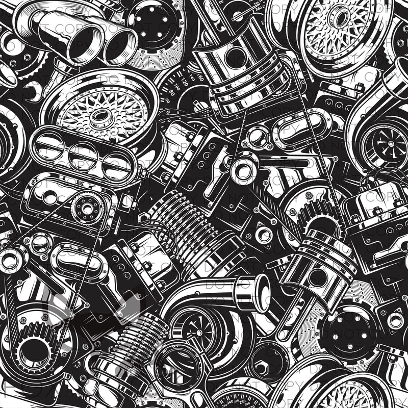 Mechanic Parts Fabric