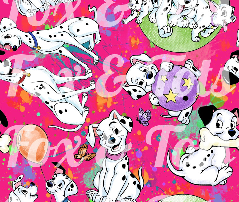 Pink Dalmations Fabric