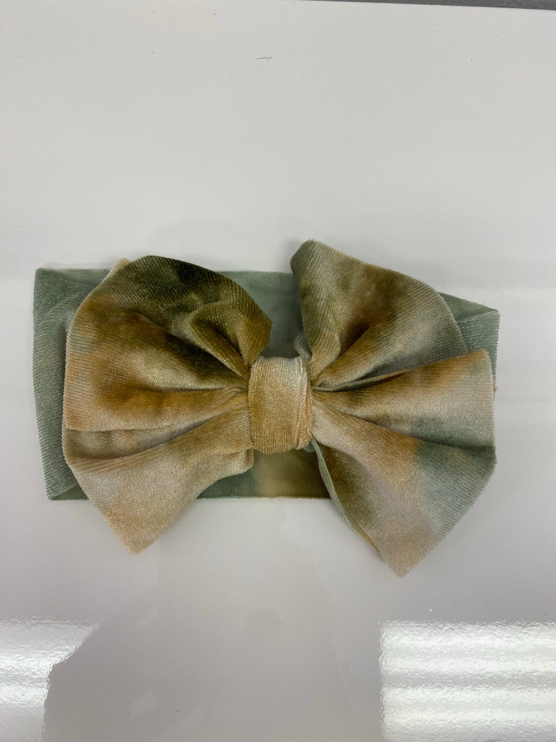 Velvet head wrap with bows RTS