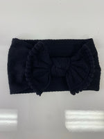 Head Wrap with Bow and Small Pom Poms RTS