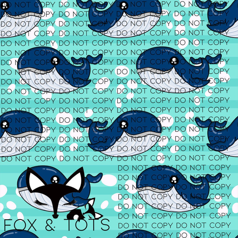 Whales Bubbles Fabric