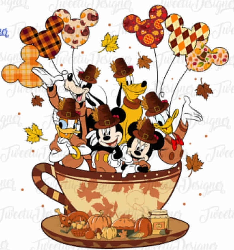 Mouse gang teacup balloons   - screen Pre order  (1.5 week TAT)