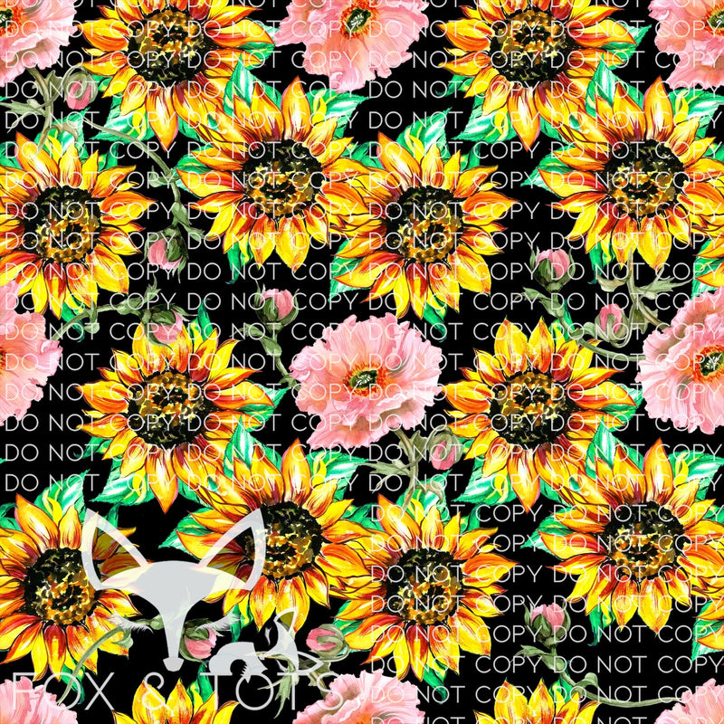 Sunflowers and Carnations Fabric