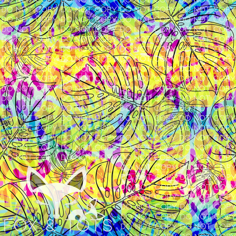 Tropical Cheetah Leaves Fabric