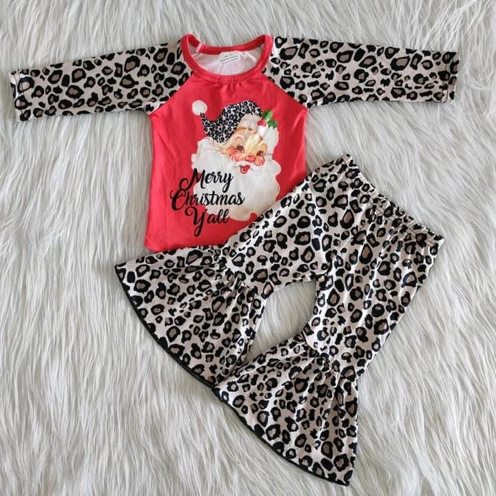 PREORDER CHEETAH CHRISTMAS BELL 2 PIECE SET 2/3 WEEK TAT