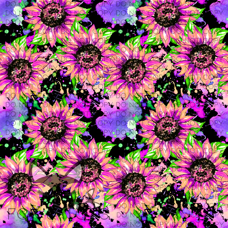 NEON PINK SUNFLOWERS Fabric