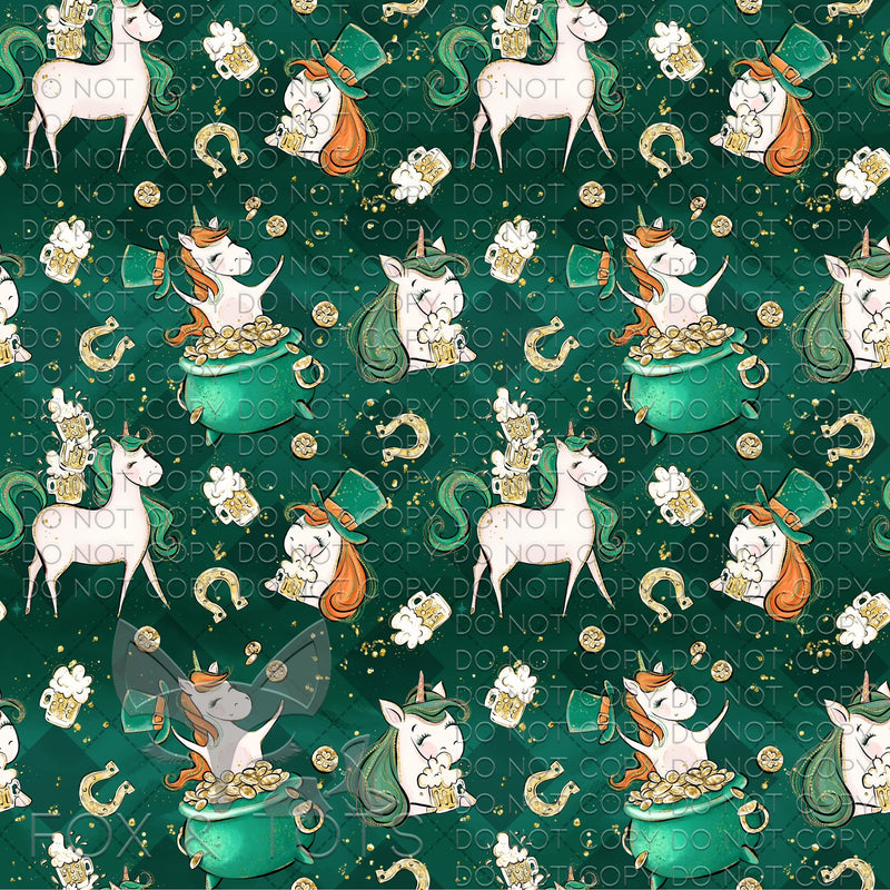 Pot Of Gold Unicorn Fabric