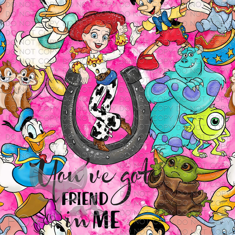 Friendly Pink Toys Fabric
